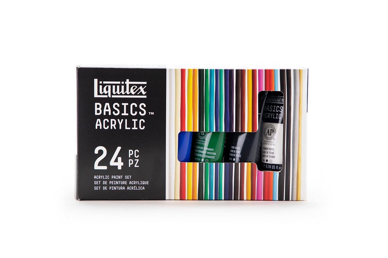 Liquitex BASICS Acrylic Paint Set, 24 x 22ml (0.74-oz) Tube Paint Set - Image 1
